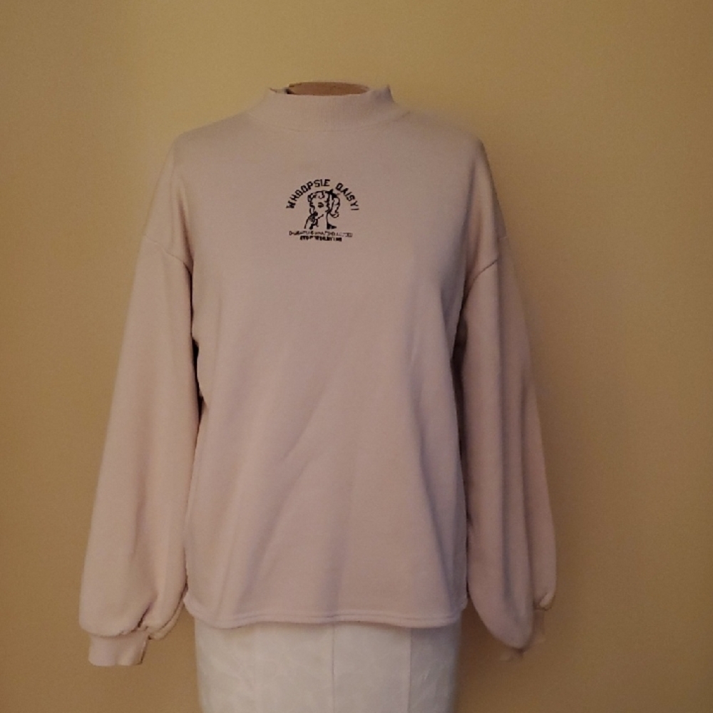 Archives Whoopsie Daisy Beige Mock Neck Sweatshirt